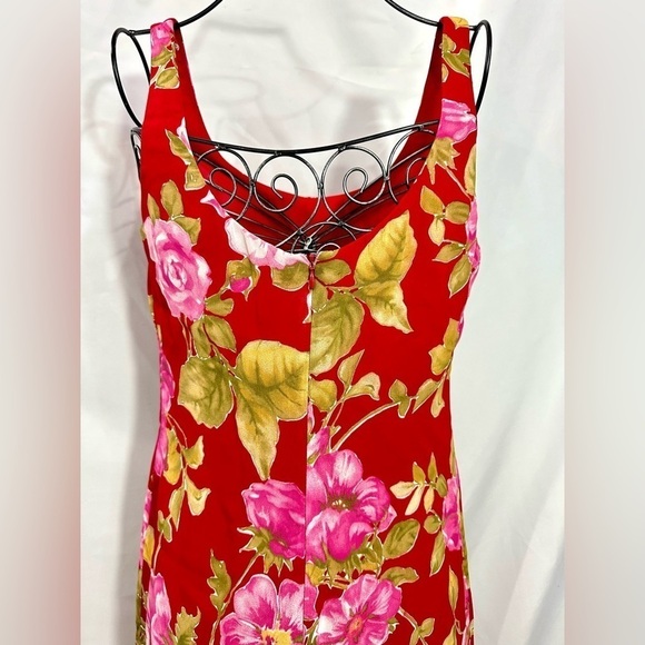 Vintage Andrea Polizzi for Rex Lester floral red mini dress size 6 - Picture 6 of 10